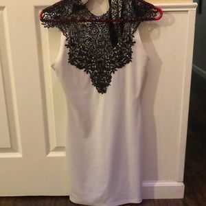 Black and white cocktail dress